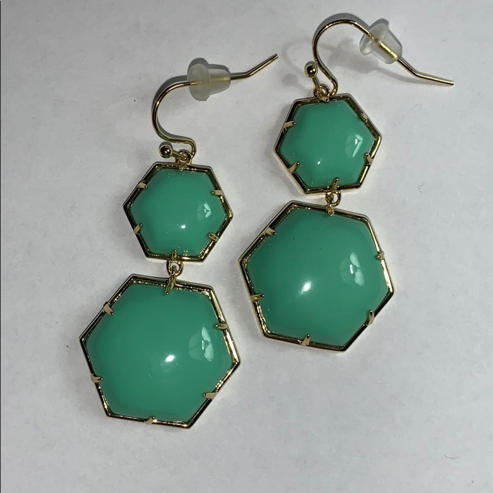 Sonya Renee Double Dangle Hexagon Earrings